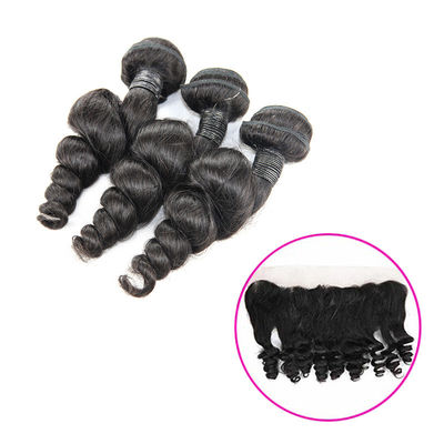 実質の長く緩いカーリー ヘアー延長、インドの緩いカールの織り方もつれ無し サプライヤー
